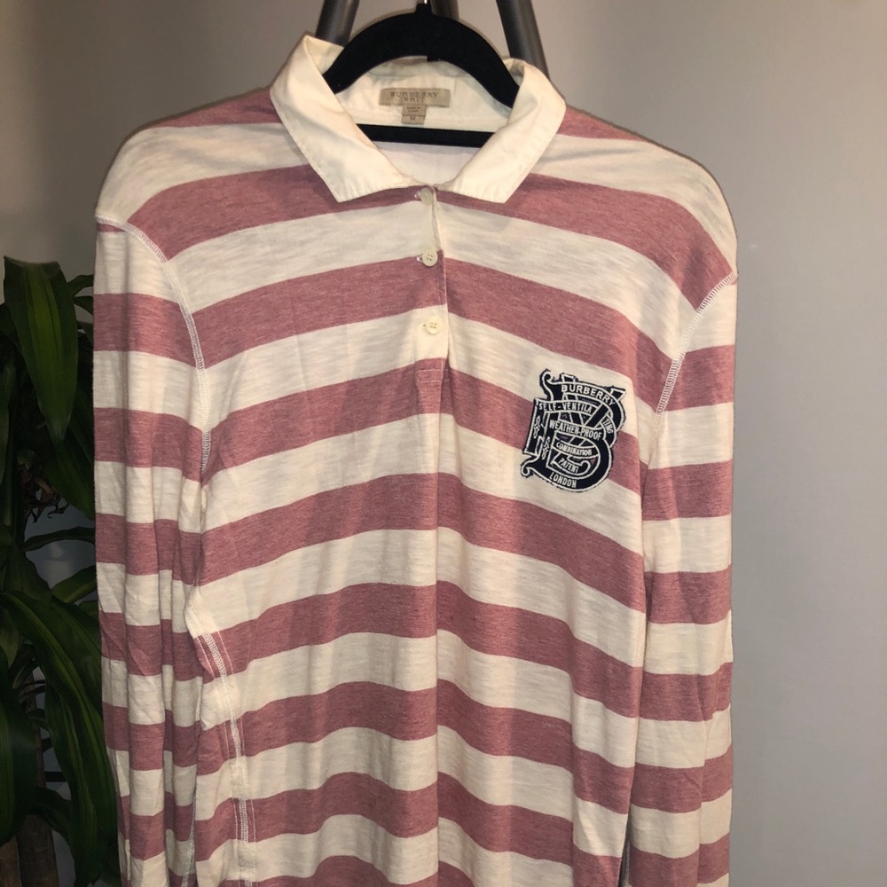 Vintage Burberry L/S Striped Polo